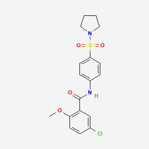 5-chloro-2-methoxy-N-[4-(pyrrolidine-1-sulfonyl)phenyl]benzamide