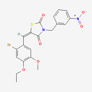 (5E)-5-[(2-bromo-4-ethoxy-5-methoxyphenyl)methylidene]-3-[(3-nitrophenyl)methyl]-1,3-thiazolidine-2,4-dione