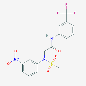 N~2~-(methylsulfonyl)-N~2~-(3-nitrophenyl)-N~1~-[3-(trifluoromethyl)phenyl]glycinamide