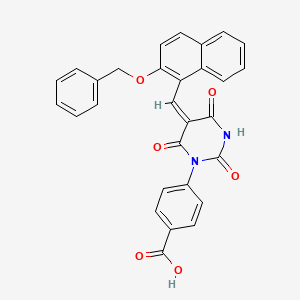 4-[(5E)-2,4,6-trioxo-5-[(2-phenylmethoxynaphthalen-1-yl)methylidene]-1,3-diazinan-1-yl]benzoic acid