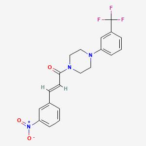 molecular formula C20H18F3N3O3 B3649692 (E)-3-(3-NITROPHENYL)-1-{4-[3-(TRIFLUOROMETHYL)PHENYL]PIPERAZINO}-2-PROPEN-1-ONE 