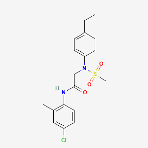 molecular formula C18H21ClN2O3S B3649695 N~1~-(4-chloro-2-methylphenyl)-N~2~-(4-ethylphenyl)-N~2~-(methylsulfonyl)glycinamide 