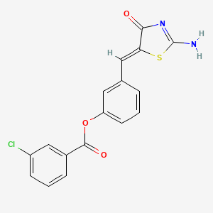 3-[(2-imino-4-oxo-1,3-thiazolidin-5-ylidene)methyl]phenyl 3-chlorobenzoate