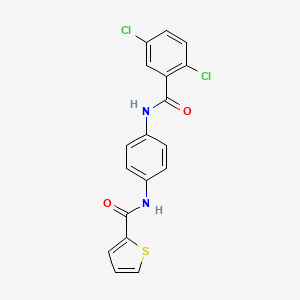 molecular formula C18H12Cl2N2O2S B3649759 N-(4-{[(2,5-dichlorophenyl)carbonyl]amino}phenyl)thiophene-2-carboxamide 