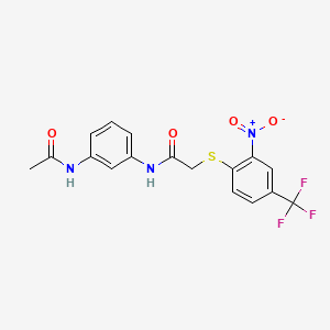 N-[3-(acetylamino)phenyl]-2-{[2-nitro-4-(trifluoromethyl)phenyl]thio}acetamide