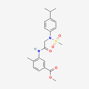 molecular formula C21H26N2O5S B3649794 methyl 3-{[N-(4-isopropylphenyl)-N-(methylsulfonyl)glycyl]amino}-4-methylbenzoate 