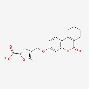 5-methyl-4-{[(6-oxo-7,8,9,10-tetrahydro-6H-benzo[c]chromen-3-yl)oxy]methyl}furan-2-carboxylic acid