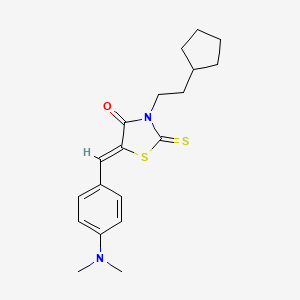 3-(2-cyclopentylethyl)-5-[4-(dimethylamino)benzylidene]-2-thioxo-1,3-thiazolidin-4-one