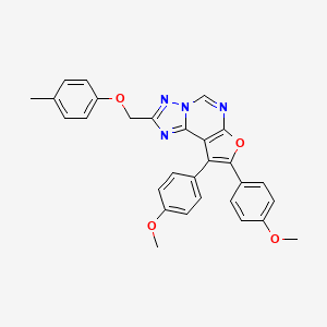 [8,9-BIS(4-METHOXYPHENYL)FURO[3,2-E][1,2,4]TRIAZOLO[1,5-C]PYRIMIDIN-2-YL]METHYL (4-METHYLPHENYL) ETHER