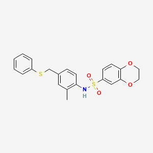 N-{2-methyl-4-[(phenylsulfanyl)methyl]phenyl}-2,3-dihydro-1,4-benzodioxine-6-sulfonamide