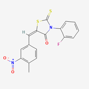 3-(2-fluorophenyl)-5-(4-methyl-3-nitrobenzylidene)-2-thioxo-1,3-thiazolidin-4-one