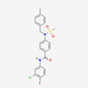 N-(3-chloro-4-fluorophenyl)-4-[(4-methylbenzyl)(methylsulfonyl)amino]benzamide