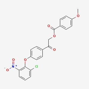 2-[4-(2-chloro-6-nitrophenoxy)phenyl]-2-oxoethyl 4-methoxybenzoate