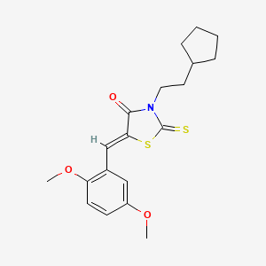 3-(2-cyclopentylethyl)-5-(2,5-dimethoxybenzylidene)-2-thioxo-1,3-thiazolidin-4-one