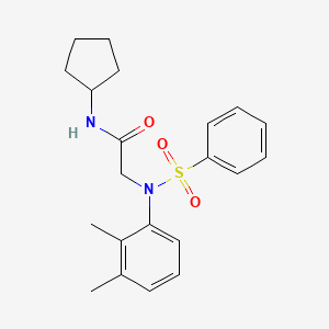 2-[N-(benzenesulfonyl)-2,3-dimethylanilino]-N-cyclopentylacetamide