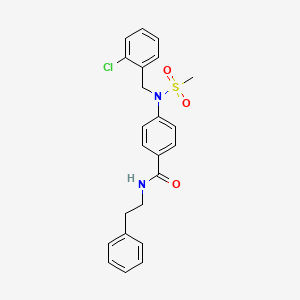 molecular formula C23H23ClN2O3S B3650033 4-[(2-chlorobenzyl)(methylsulfonyl)amino]-N-(2-phenylethyl)benzamide 