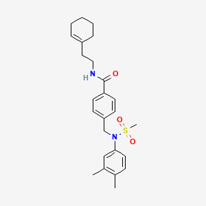 molecular formula C25H32N2O3S B3650058 N-[2-(1-cyclohexen-1-yl)ethyl]-4-{[(3,4-dimethylphenyl)(methylsulfonyl)amino]methyl}benzamide 