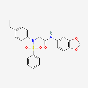 2-[N-(benzenesulfonyl)-4-ethylanilino]-N-(1,3-benzodioxol-5-yl)acetamide