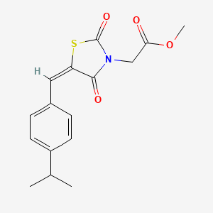 methyl 2-[(5E)-2,4-dioxo-5-[(4-propan-2-ylphenyl)methylidene]-1,3-thiazolidin-3-yl]acetate