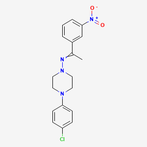 N-[4-(4-chlorophenyl)piperazin-1-yl]-1-(3-nitrophenyl)ethanimine