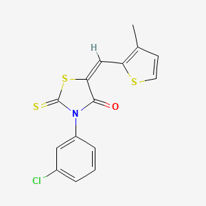 3-(3-chlorophenyl)-5-[(3-methyl-2-thienyl)methylene]-2-thioxo-1,3-thiazolidin-4-one