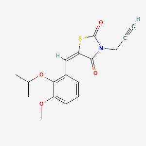 molecular formula C17H17NO4S B3650206 5-(2-isopropoxy-3-methoxybenzylidene)-3-(2-propyn-1-yl)-1,3-thiazolidine-2,4-dione 