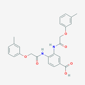 molecular formula C25H24N2O6 B3650271 3,4-bis{[(3-methylphenoxy)acetyl]amino}benzoic acid 