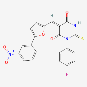 1-(4-fluorophenyl)-5-{[5-(3-nitrophenyl)-2-furyl]methylene}-2-thioxodihydro-4,6(1H,5H)-pyrimidinedione