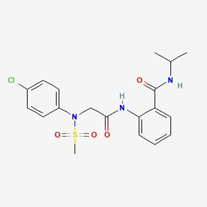 molecular formula C19H22ClN3O4S B3650278 2-{[N-(4-chlorophenyl)-N-(methylsulfonyl)glycyl]amino}-N-isopropylbenzamide 