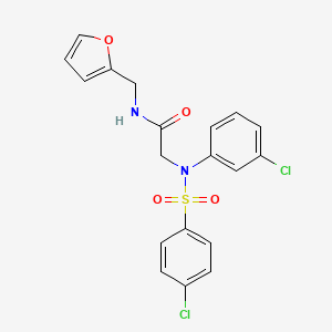 N~2~-(3-chlorophenyl)-N~2~-[(4-chlorophenyl)sulfonyl]-N-(furan-2-ylmethyl)glycinamide