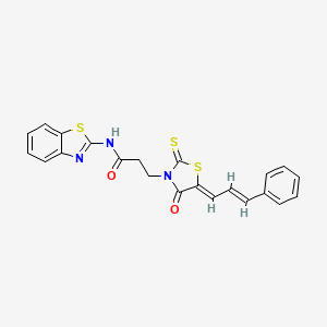 N-1,3-benzothiazol-2-yl-3-[4-oxo-5-(3-phenyl-2-propen-1-ylidene)-2-thioxo-1,3-thiazolidin-3-yl]propanamide