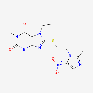 7-ethyl-1,3-dimethyl-8-{[2-(2-methyl-5-nitro-1H-imidazol-1-yl)ethyl]thio}-3,7-dihydro-1H-purine-2,6-dione