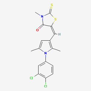 molecular formula C17H14Cl2N2OS2 B3650383 5-{[1-(3,4-dichlorophenyl)-2,5-dimethyl-1H-pyrrol-3-yl]methylene}-3-methyl-2-thioxo-1,3-thiazolidin-4-one 