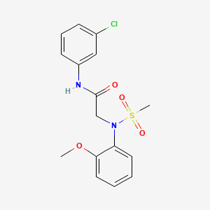 molecular formula C16H17ClN2O4S B3650423 N-(3-CHLOROPHENYL)-2-[N-(2-METHOXYPHENYL)METHANESULFONAMIDO]ACETAMIDE 