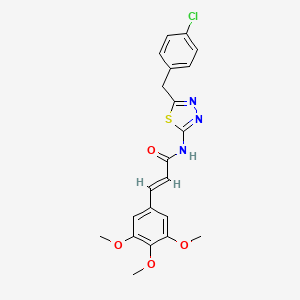 molecular formula C21H20ClN3O4S B3650428 (E)-N-[5-(4-CHLOROBENZYL)-1,3,4-THIADIAZOL-2-YL]-3-(3,4,5-TRIMETHOXYPHENYL)-2-PROPENAMIDE 