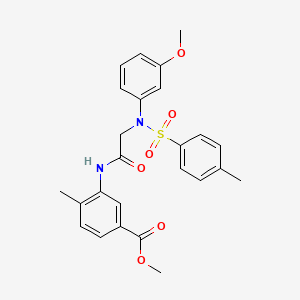 molecular formula C25H26N2O6S B3650471 methyl 3-({N-(3-methoxyphenyl)-N-[(4-methylphenyl)sulfonyl]glycyl}amino)-4-methylbenzoate 