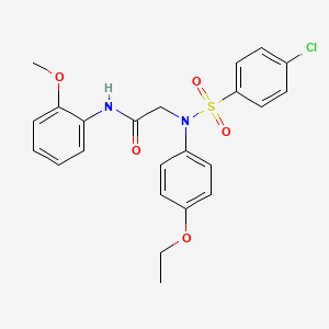 2-(N-(4-chlorophenyl)sulfonyl-4-ethoxyanilino)-N-(2-methoxyphenyl)acetamide