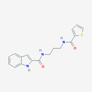 molecular formula C17H17N3O2S B365048 N-{3-[(thiophen-2-ylcarbonyl)amino]propyl}-1H-indole-2-carboxamide CAS No. 892686-86-1