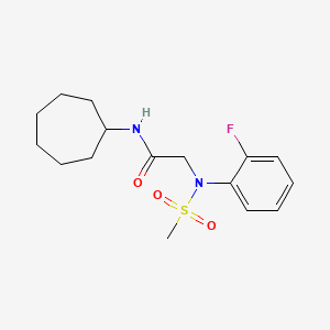 N-cycloheptyl-2-(2-fluoro-N-methylsulfonylanilino)acetamide