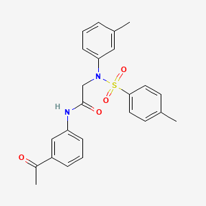 molecular formula C24H24N2O4S B3650484 N~1~-(3-acetylphenyl)-N~2~-(3-methylphenyl)-N~2~-[(4-methylphenyl)sulfonyl]glycinamide 