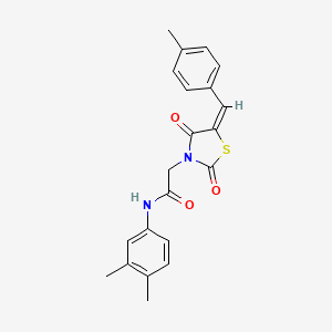 N-(3,4-dimethylphenyl)-2-[(5E)-5-(4-methylbenzylidene)-2,4-dioxo-1,3-thiazolidin-3-yl]acetamide