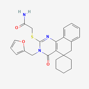 2-{[3-(2-furylmethyl)-4-oxo-4,6-dihydro-3H-spiro[benzo[h]quinazoline-5,1'-cyclohexan]-2-yl]thio}acetamide