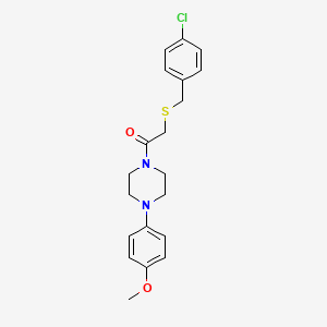 molecular formula C20H23ClN2O2S B3650561 1-{[(4-chlorobenzyl)thio]acetyl}-4-(4-methoxyphenyl)piperazine 