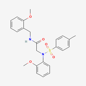 molecular formula C24H26N2O5S B3650567 2-[N-(2-METHOXYPHENYL)4-METHYLBENZENESULFONAMIDO]-N-[(2-METHOXYPHENYL)METHYL]ACETAMIDE 