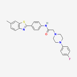 2-[4-(4-fluorophenyl)piperazin-1-yl]-N-[4-(6-methyl-1,3-benzothiazol-2-yl)phenyl]acetamide