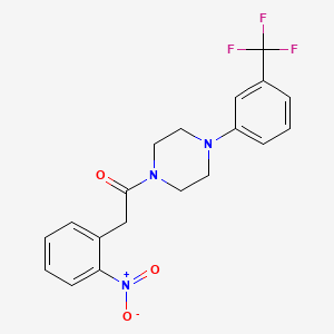 molecular formula C19H18F3N3O3 B3650589 2-(2-NITROPHENYL)-1-{4-[3-(TRIFLUOROMETHYL)PHENYL]PIPERAZINO}-1-ETHANONE 