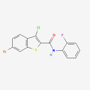 molecular formula C15H8BrClFNOS B3650590 6-bromo-3-chloro-N-(2-fluorophenyl)-1-benzothiophene-2-carboxamide 