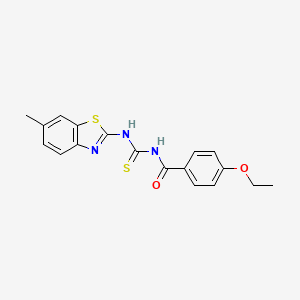 4-ethoxy-N-[(6-methyl-1,3-benzothiazol-2-yl)carbamothioyl]benzamide