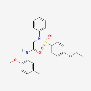 molecular formula C24H26N2O5S B3650613 2-(N-(4-ethoxyphenyl)sulfonylanilino)-N-(2-methoxy-5-methylphenyl)acetamide 