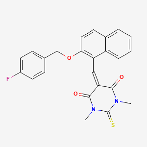 5-({2-[(4-fluorobenzyl)oxy]naphthalen-1-yl}methylidene)-1,3-dimethyl-2-thioxodihydropyrimidine-4,6(1H,5H)-dione